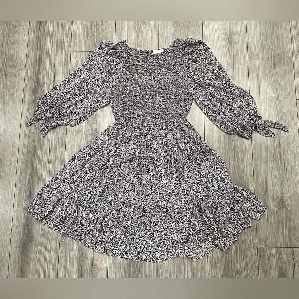CINQ À SEPT Annabelle open-back printed crepe de chine mini dress Sz 8